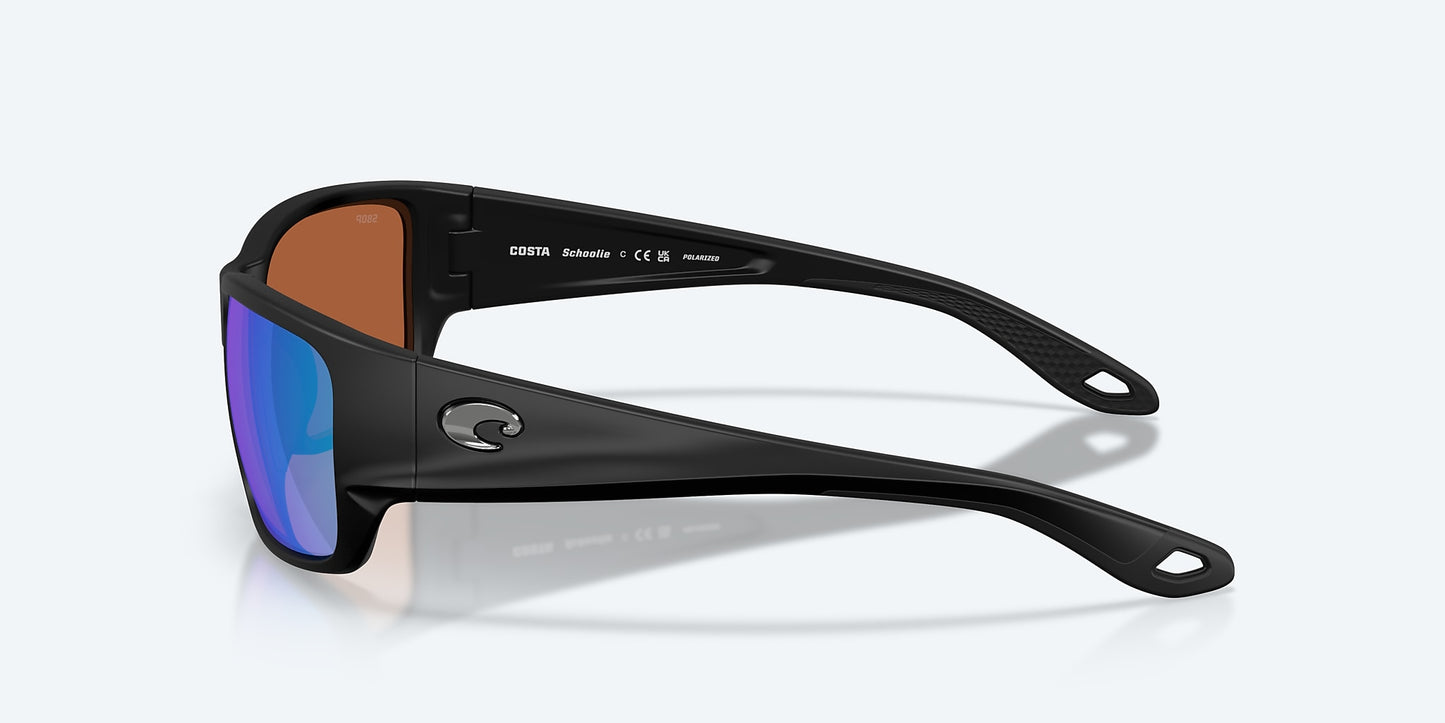 Schoolie Matte Black w/ Green Mirror 580P