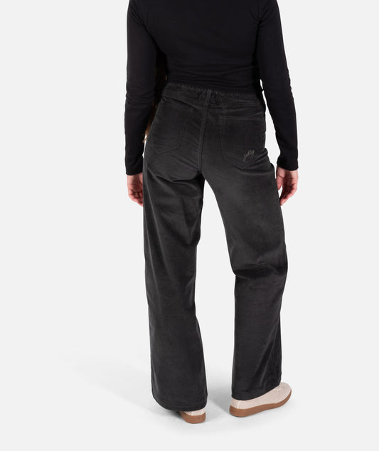 Jetty Whaler Corduroy Wide Leg Pants - Charcoal