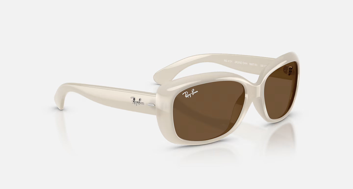 Jackie Ohh Matte Opal Ivory w/ Dark Brown Lense