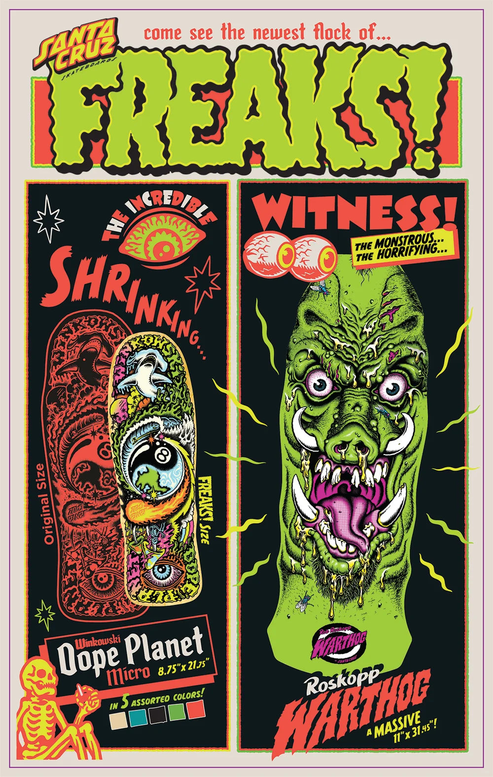 Santa Cruz Roskopp Warthog Freaks Deck 11.0