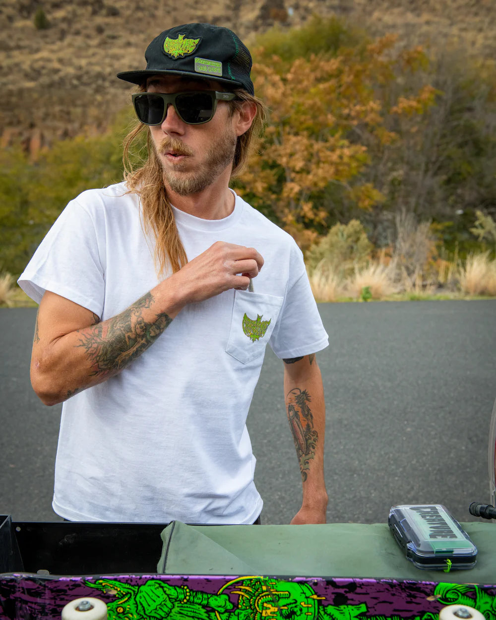 Creature Gravette Hippie Skull SnapBack Hat - Black