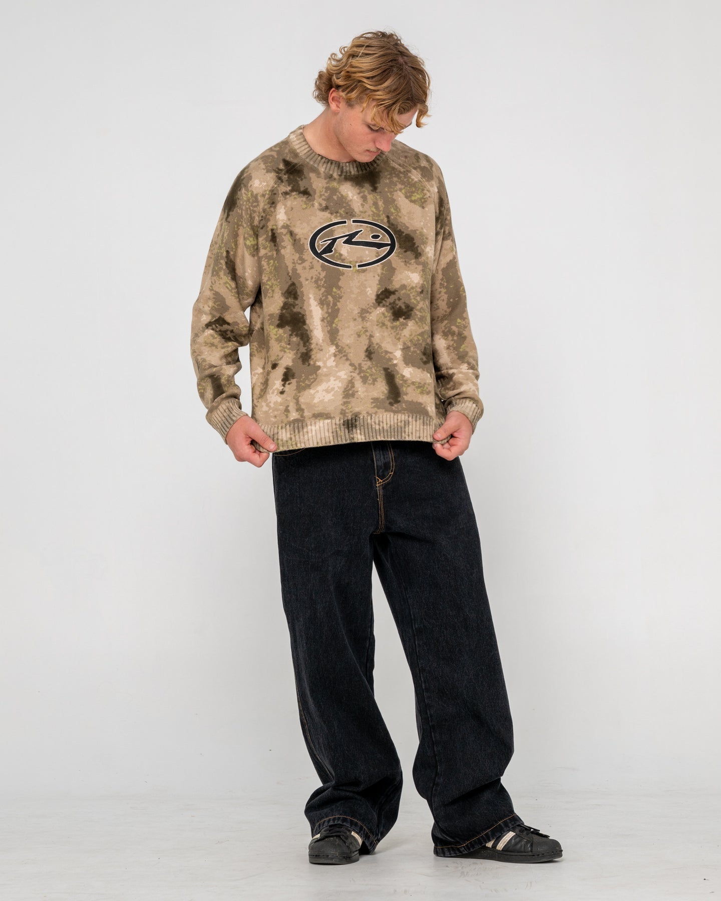 Rusty Camo Ice Printed Crew - Camo Ice