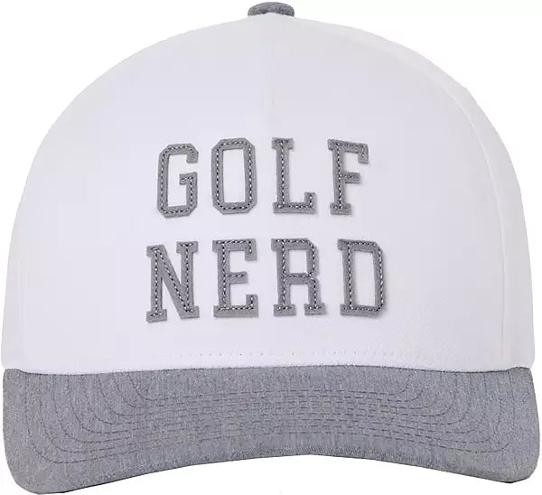 On Course Golf Nerd Snapback Hat - White
