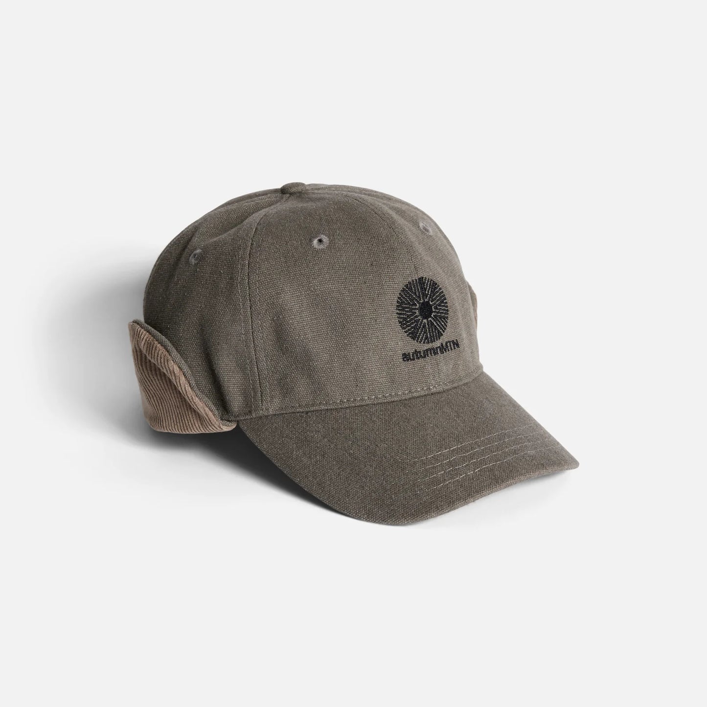 Autumn Washed Canvas Flap Cap Pebble