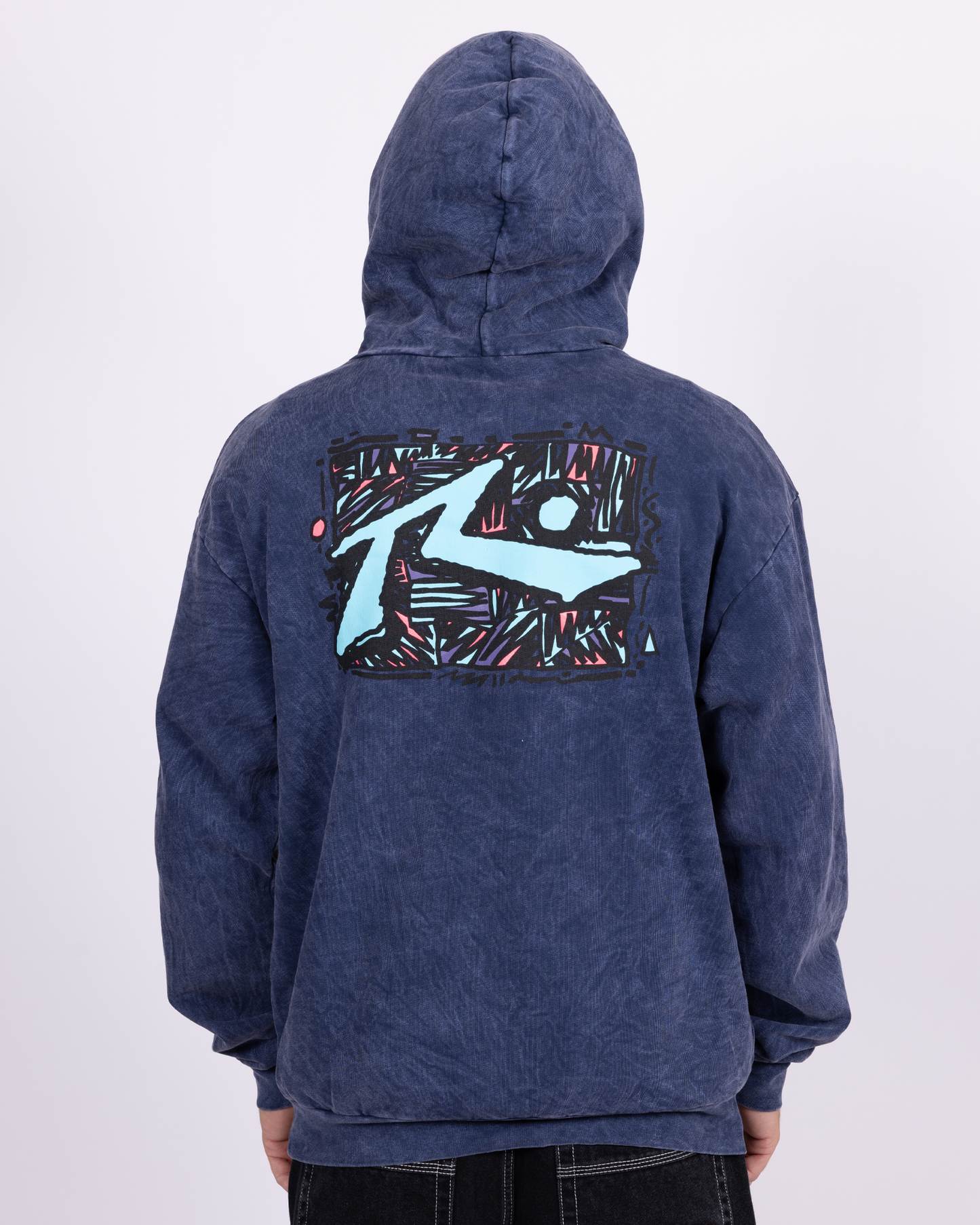Rusty Zig Zag P/O Hoodie - Navy Acid