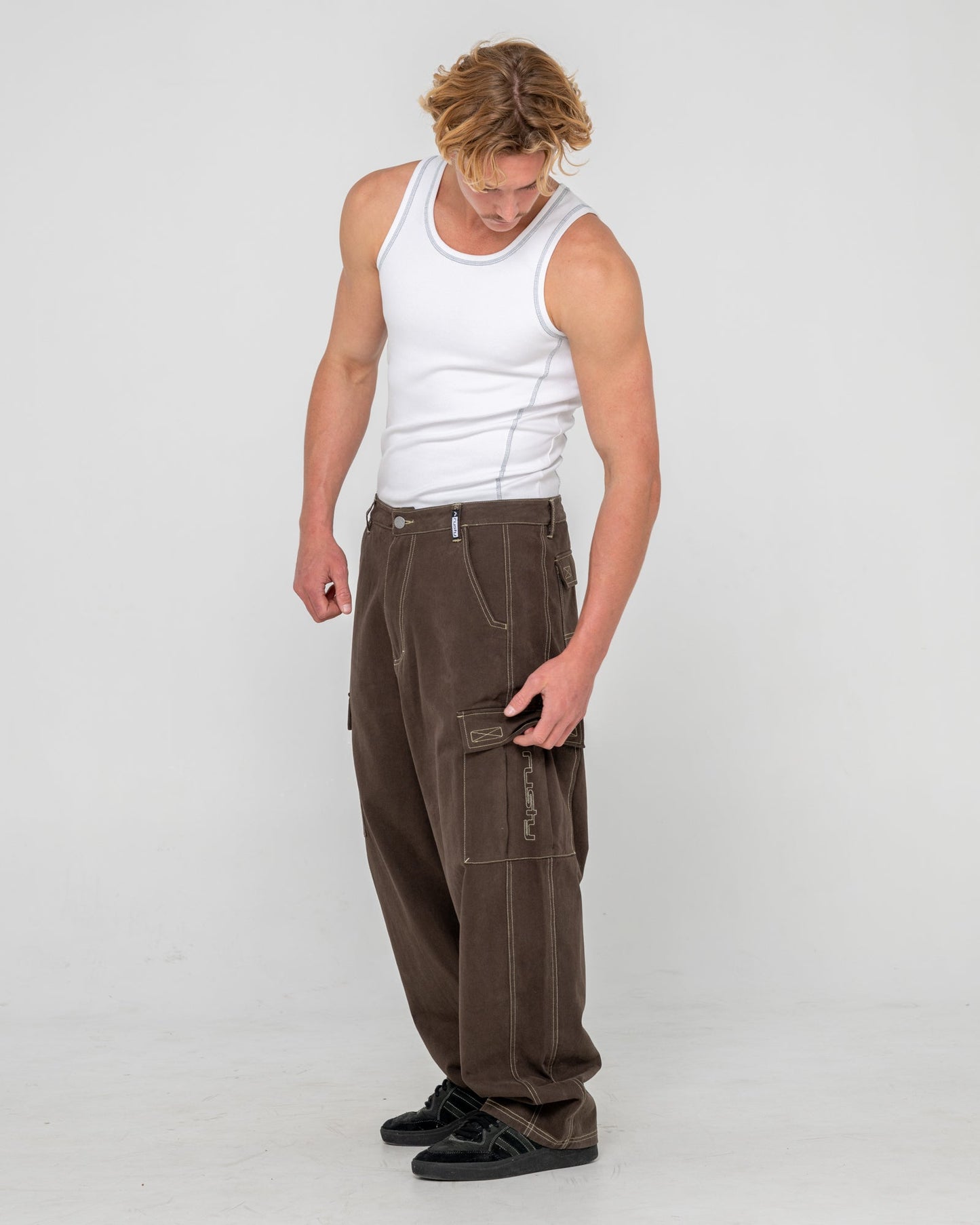 Rusty Grizzly Baggy Cargo Pant - Pinecone