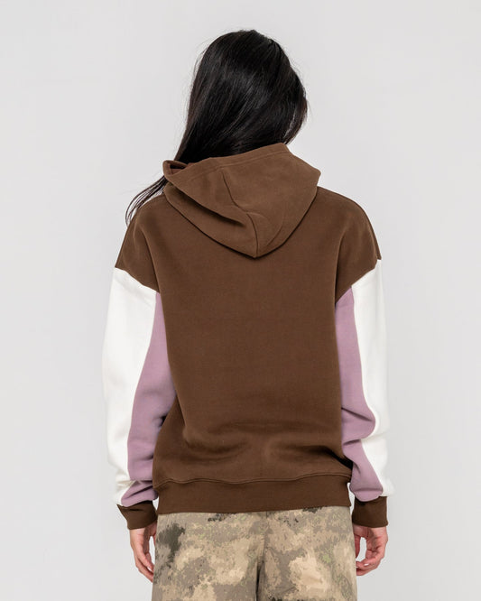 Rusty Neopole Paneled Hooded Fleece - Pinecone/Berry/Cream