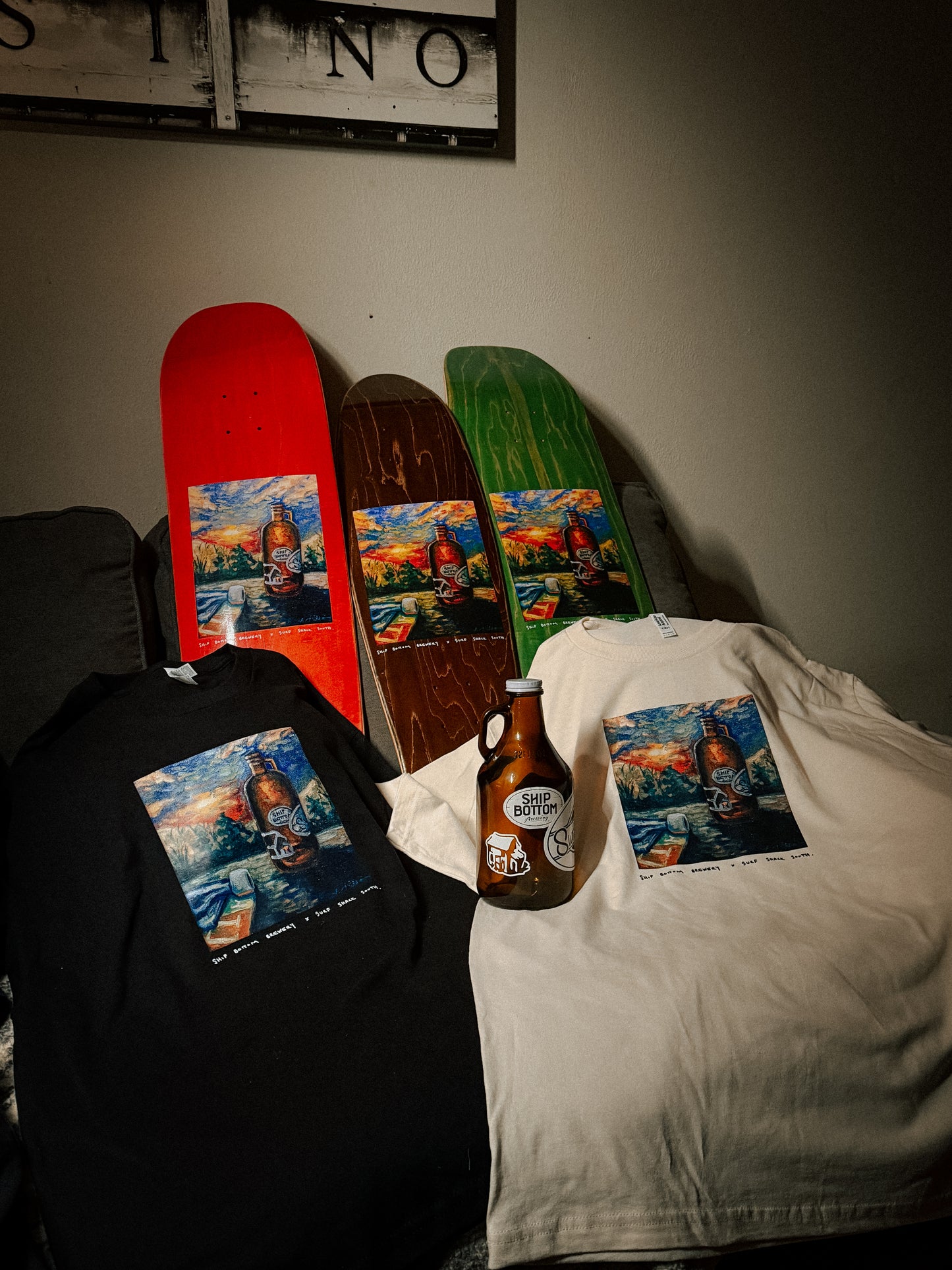 Shack X Ship Bottom Brewery Growler Tee - Cream