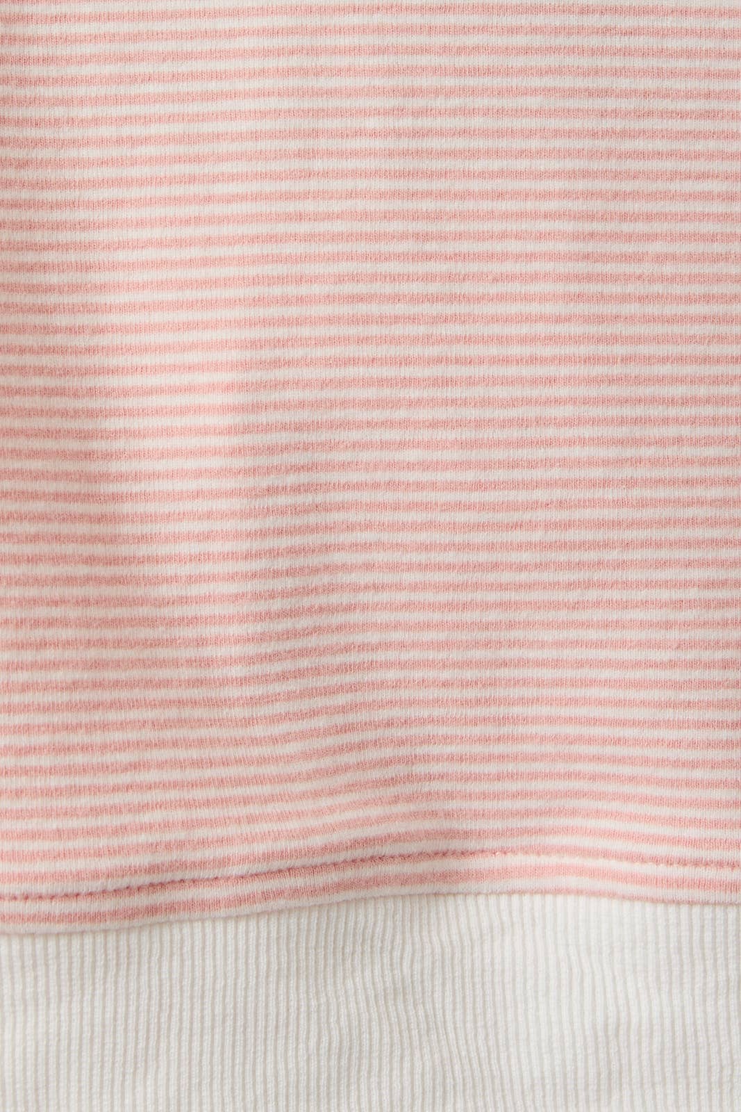 Mock Neck Stripe Sweatshirt - Peach Cream Stripe
