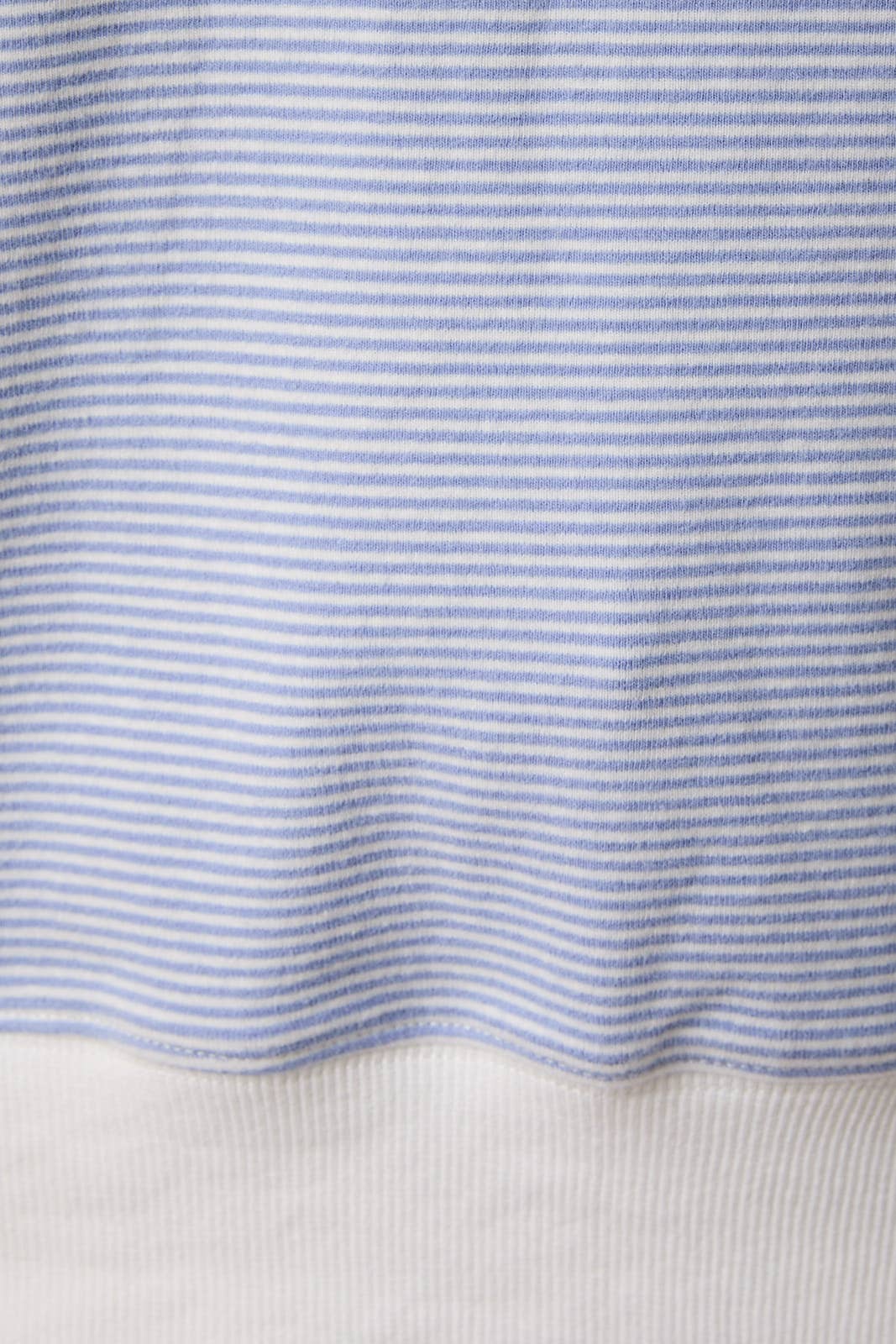 Mock Neck Stripe Sweatshirt - Light Blue Stripe