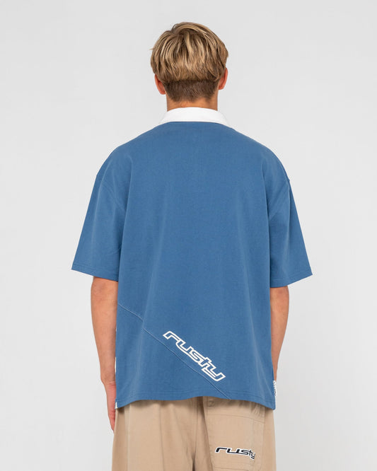 Rusty Pablo S/S Rugby Polo - Atlantic Blue