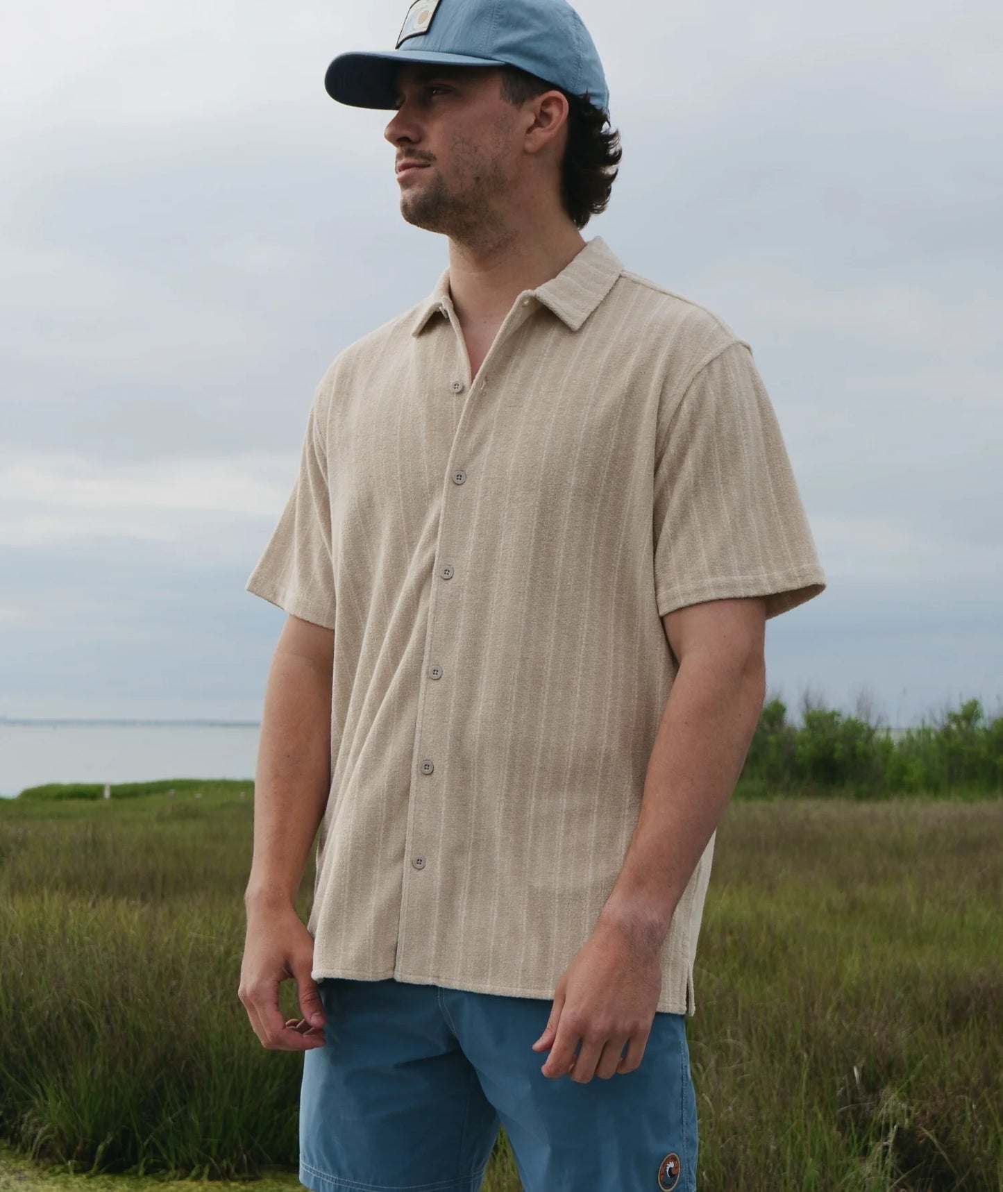 Asbury Knit Button Down - Light Tan