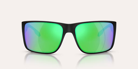 Badlands XL Matte Black w/ Green Reflex Polarized