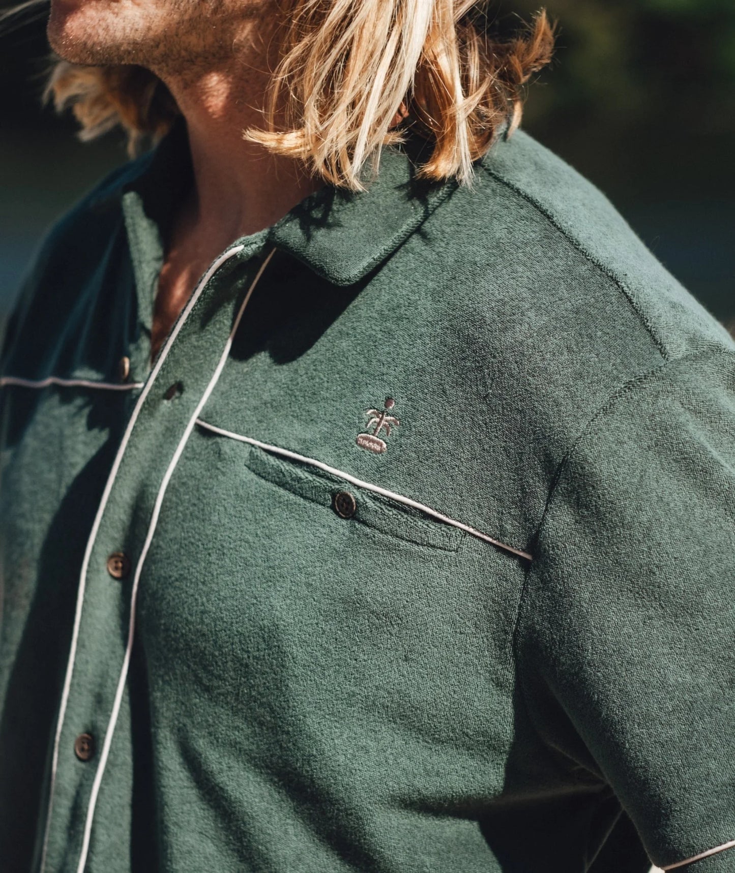 Barnegat Terry Button Down Shirt - Green
