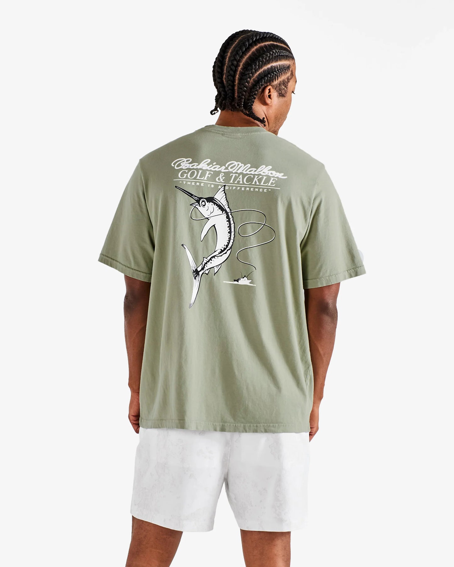 Malbon Golf and Tackle Bermuda Bahiar SS Short Sleeve Tee - Seagrass