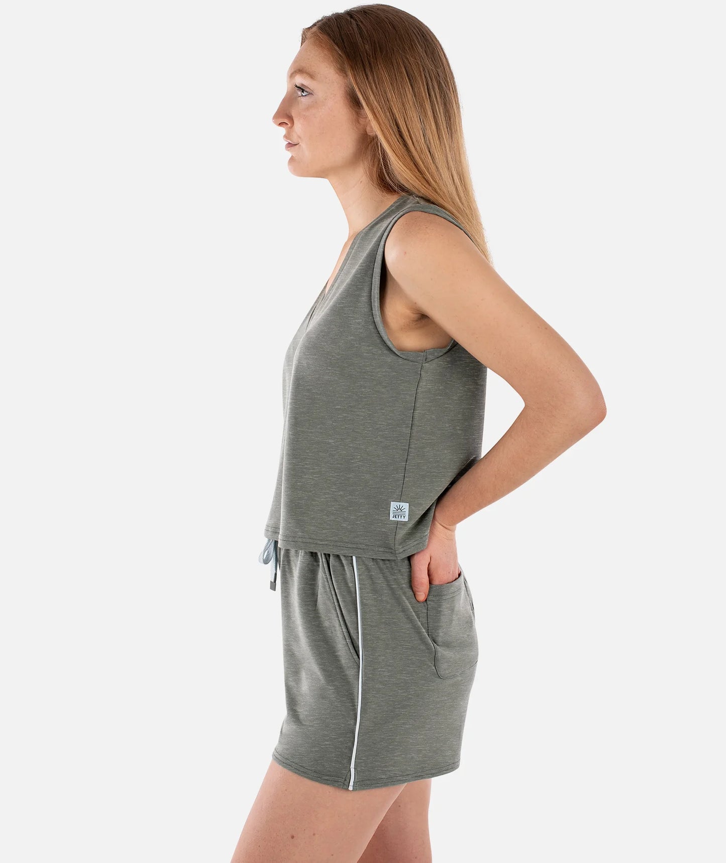 Bondi V-Neck Tank Top - Agave