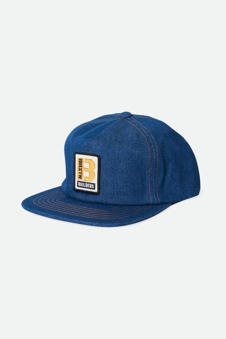 Brixton Builders MP Snapback Hat - Denim