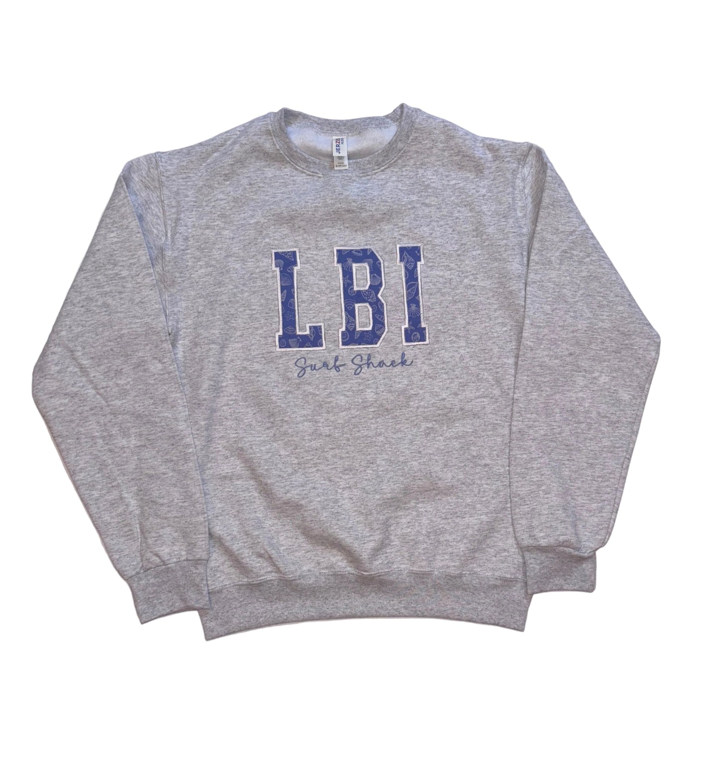 Surf Shack LBI Custom Embroidered Crew Neck - Blue Shells / Heather
