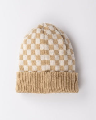 Rusty Check Mate Beanie - Cream