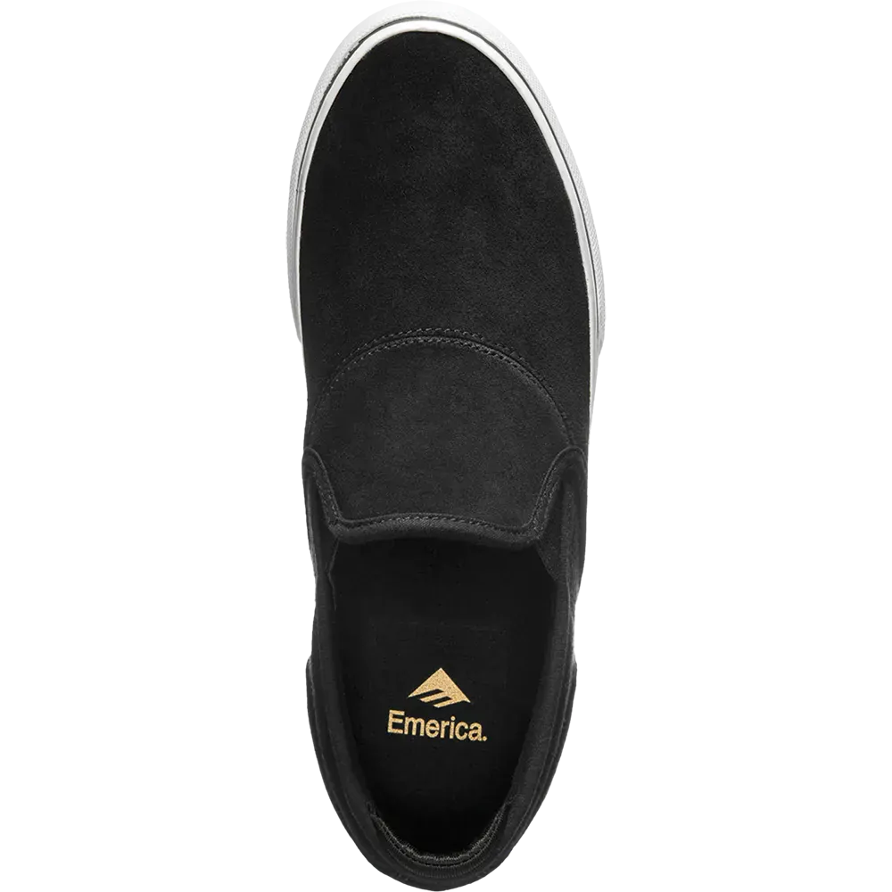 Emerica Wino G6 Slip On - Black / White w/ Gold