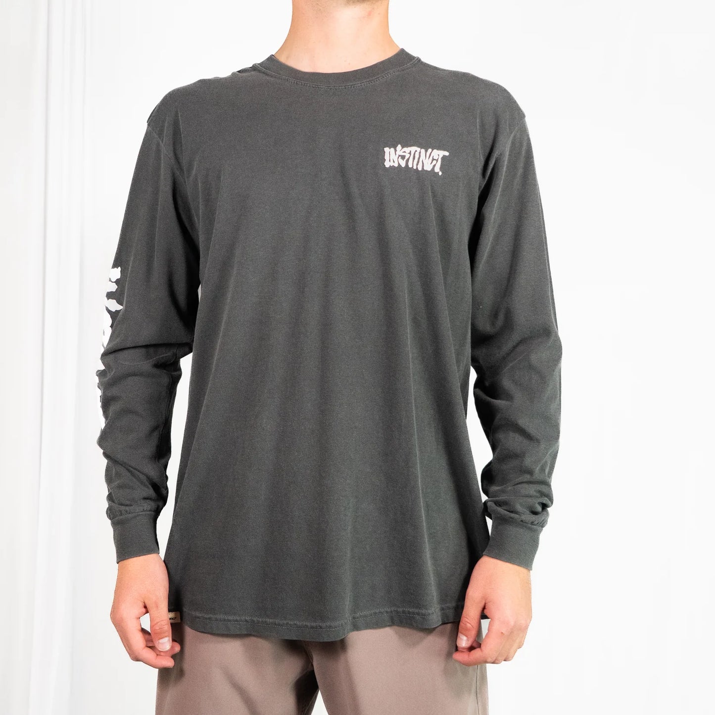 Instinct Throwback Long Sleeve Tee - Pepper