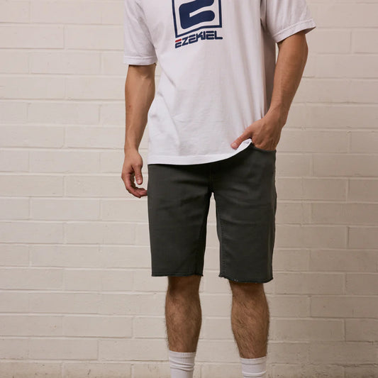 Ezekiel Now Denim Wash Short - Dark Grey