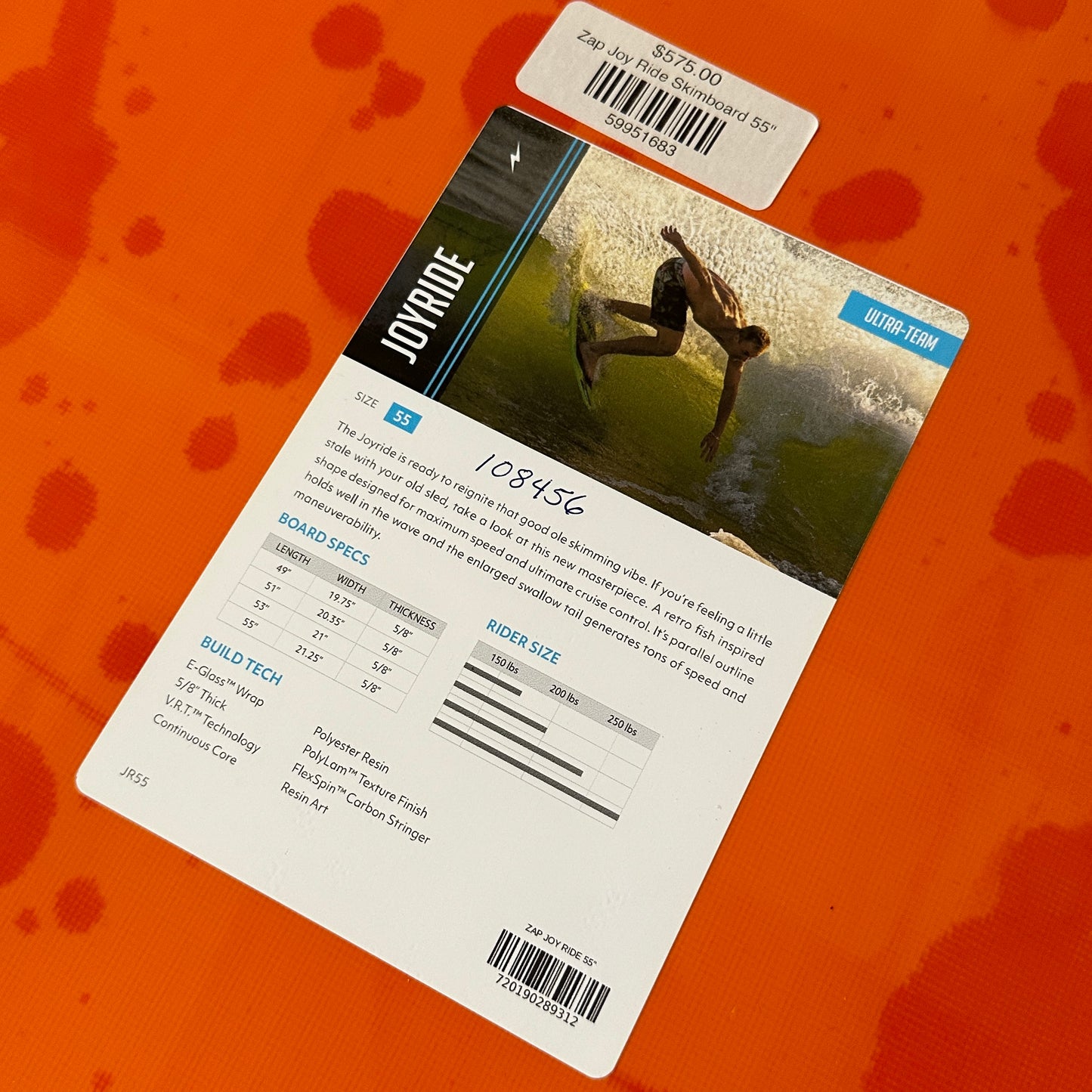 Zap Joy Ride Skimboard 55"