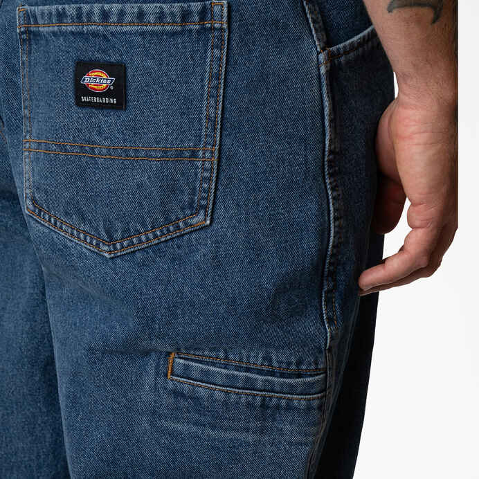 Dickies Skateboarding Mike Anderson Loose Fit Stonewash Denim Jean - Indigo Blue