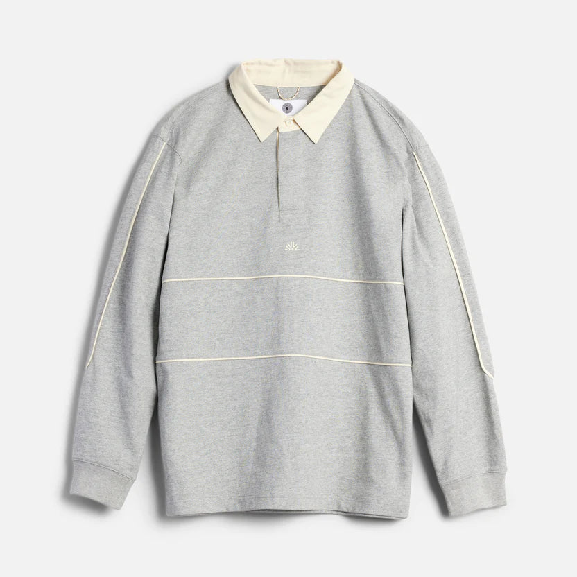 Autumn Piping Rugby Shirt - Heather Grey