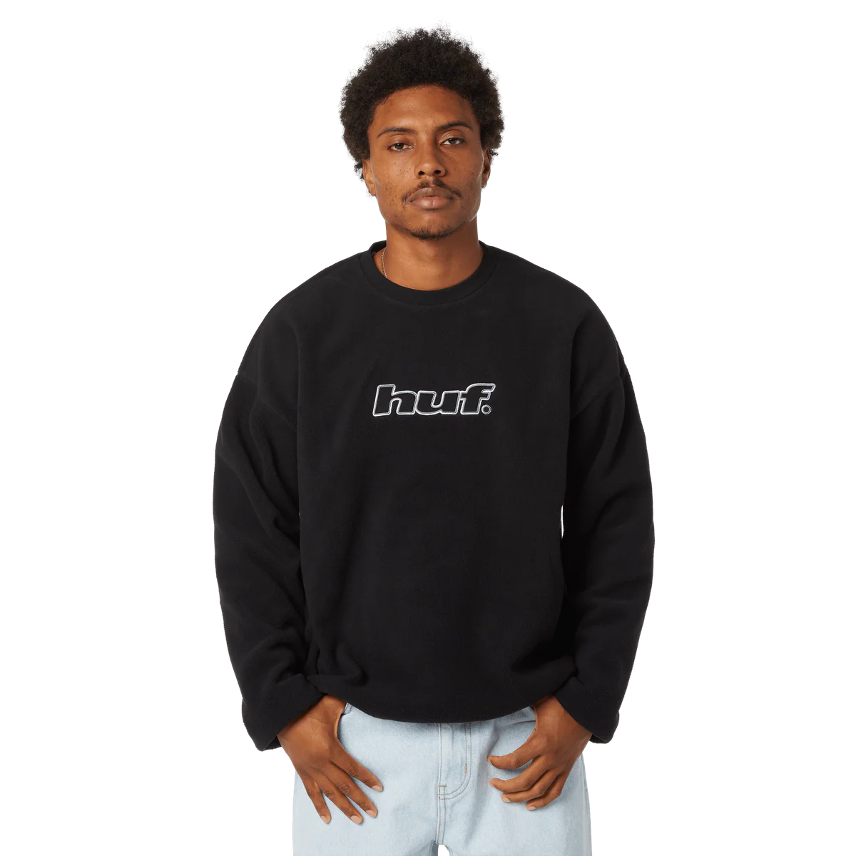 HUF H Dot Polar Fleece Crewneck - Black