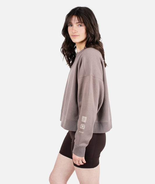 Happy Place Crewneck Sweatshirt - Brown