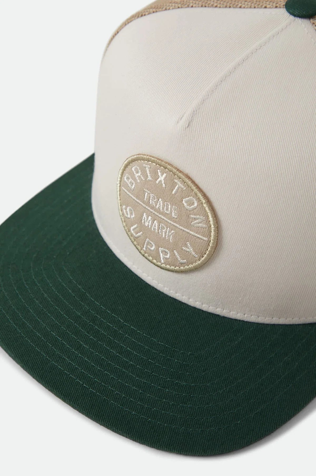 Brixton Oath MP Trucker Hat - Off White/Primal Green/Sand