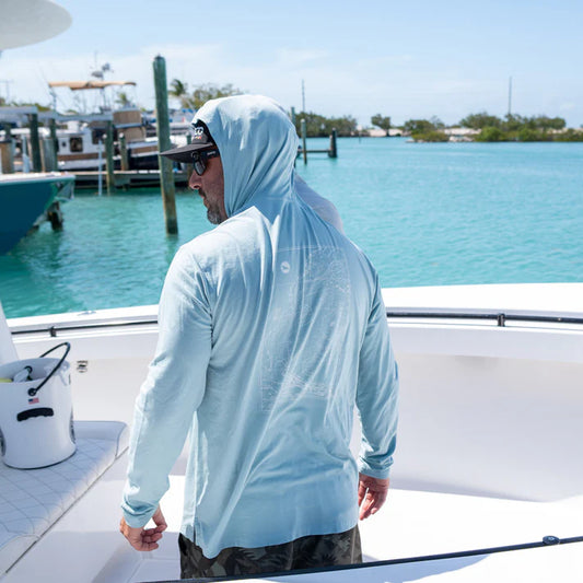 Nav Nautical Chart Premium Performance Hoodie - Teal