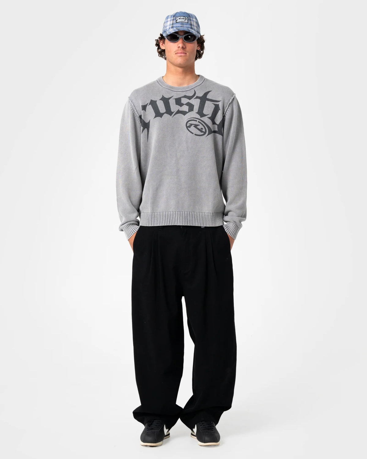 Rusty Jaxon Printed Sweater - Steel Blue