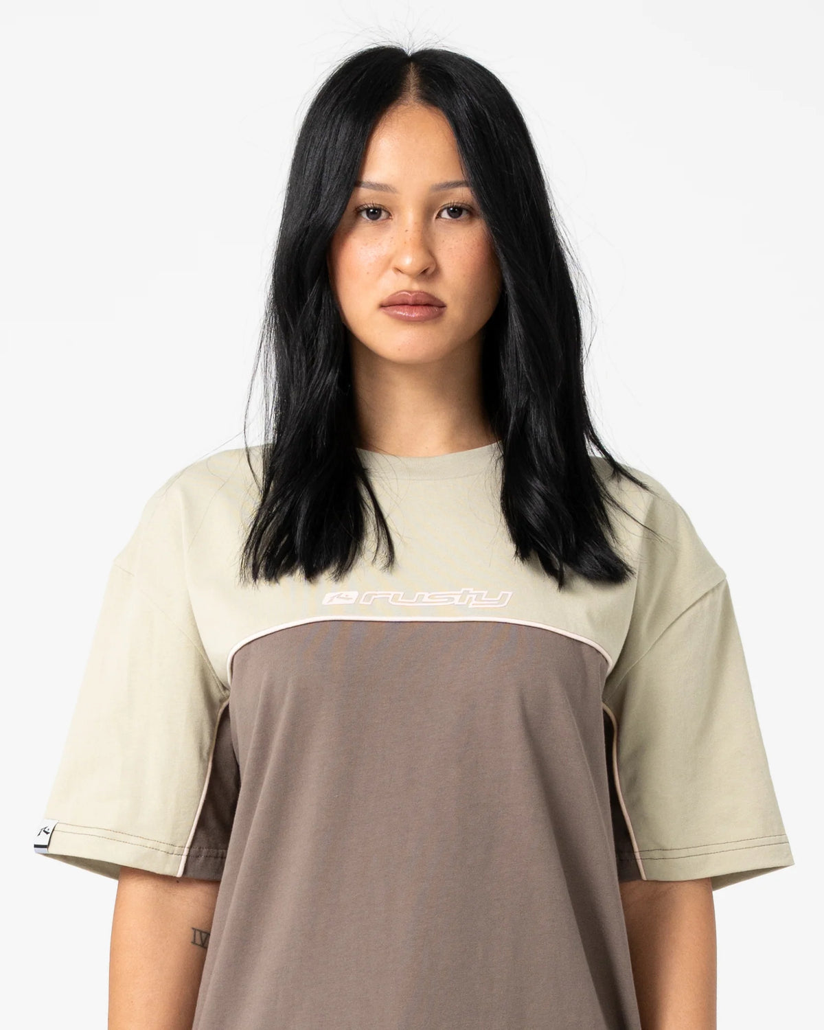 Rusty Polar Popped Oversize Tee - Khaki