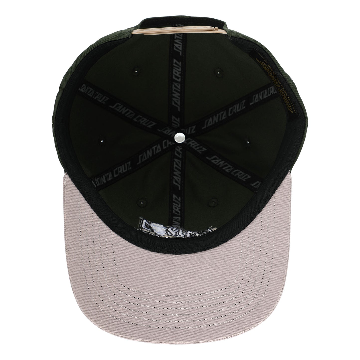 Santa Cruz Pay Off Stack Strip SnapBack Unstructured Hat - Forest Green/Grey