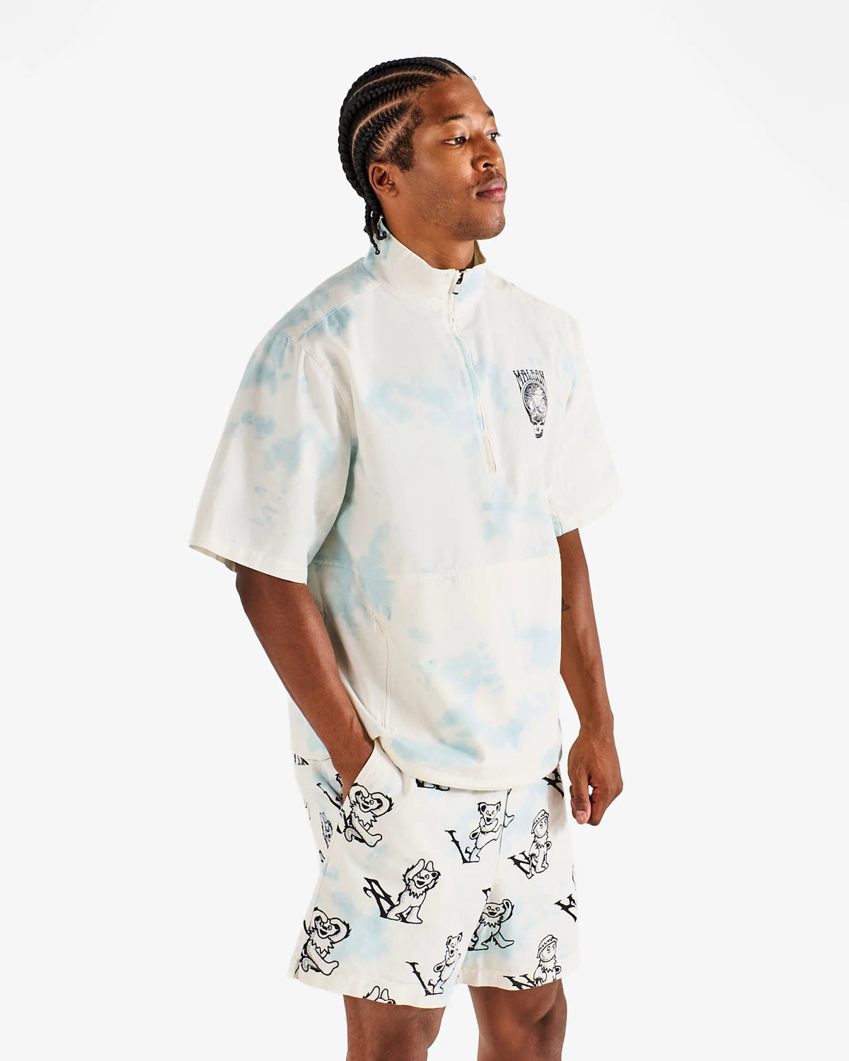 Malbon x Grateful Dead Pine Reflection Windshirt - Light Blue