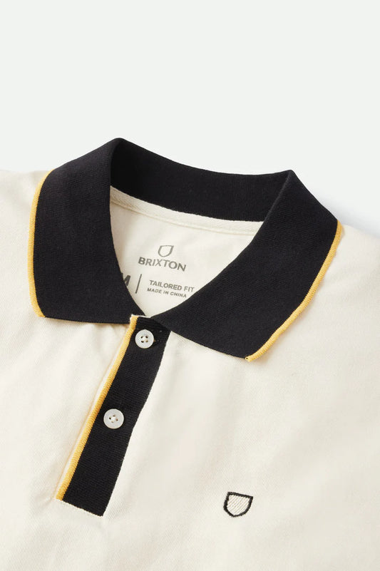 Brixton Proper S/S Polo Knit - Off White / Black