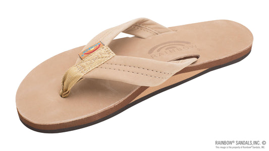Rainbow Women's Single Layer Arch Support Premier Leather with Regular 1" Strap - Sierra Brown