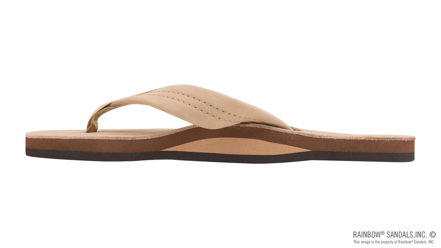 Rainbow Women's Single Layer Arch Support Premier Leather with Regular 1" Strap - Sierra Brown