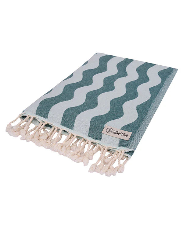 Sand Cloud Rumble Waves Beach Towel - Teal - Regular