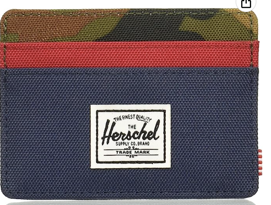 Herschel Charlie RFID Wallet - Navy / Red / Woodland Camo
