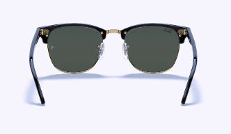 Ray-Ban Clubmaster Black On Arista w/ G-15 Green Polar 55
