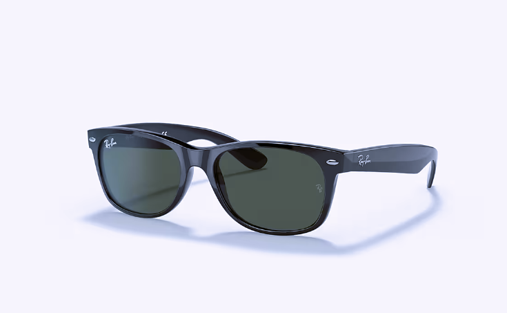 New Wayfarer Black w/ G-15 Polar Green RB2132