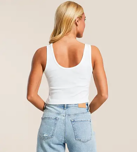 Hurley Championship Scoop Crop Tank Top - White