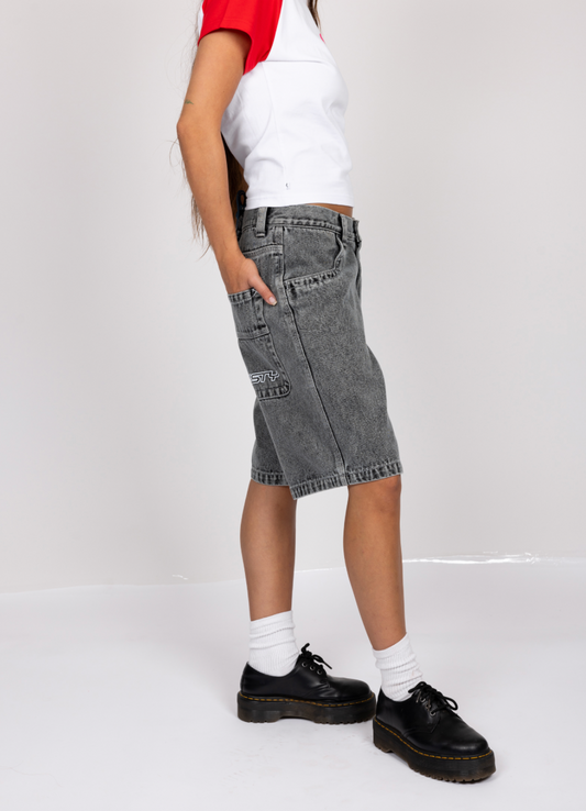 Flip Mommy Low Rise Denim Jort - Smoked Pearl