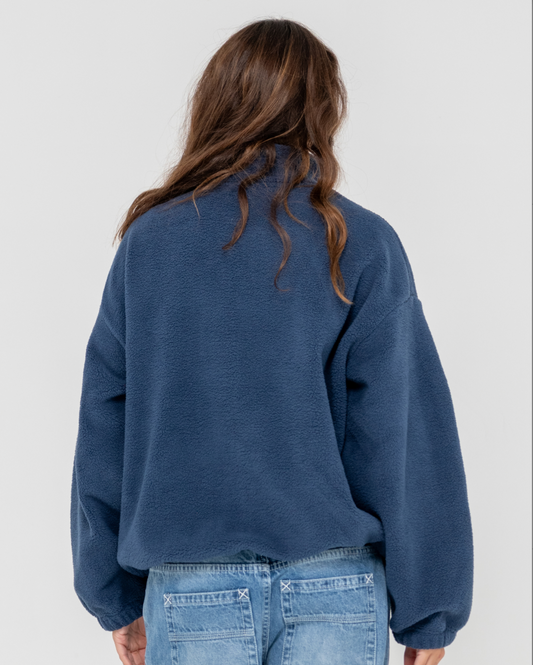 Two Tides Zip Through Sherpa Fleece - Atlantic Blue