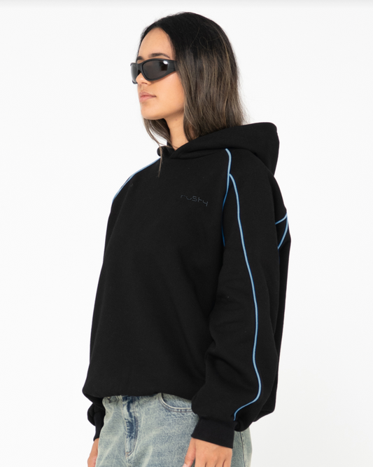 Clyde Baggy Hooded Fleece - Black