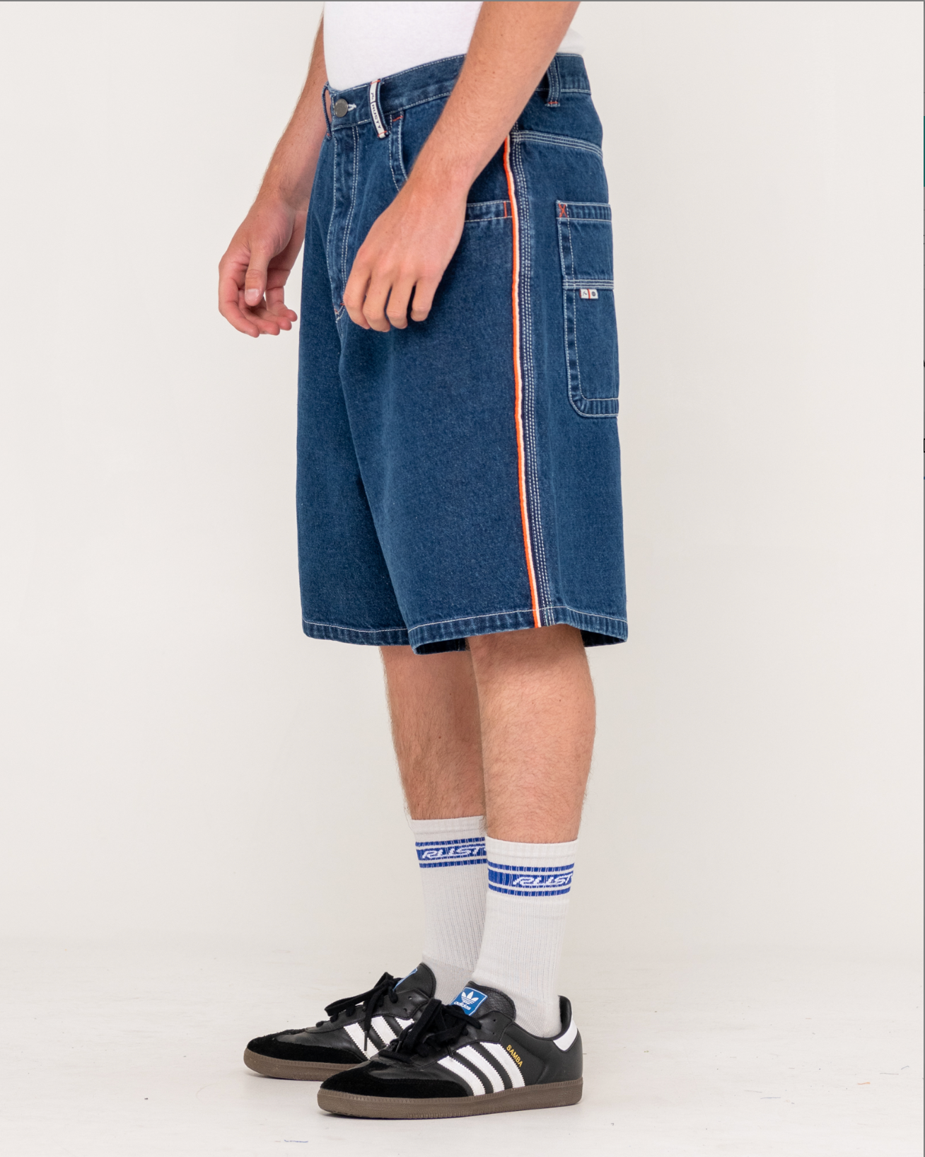 Rusty Flip 2.0 Jean Short - Deep Sea Blue / Orange