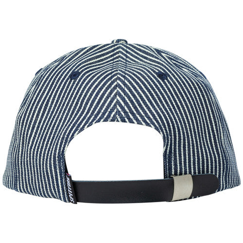 Spitfire Wheels Flames Script Strapback Hat - Indigo Railroad Stripe